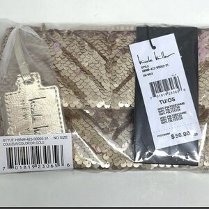 Nicole Miller Shimmering Gold Sequin Clutch